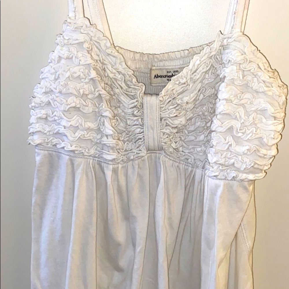 Abercrombie white cami w/ ruffle bust - Picture 3 of 3